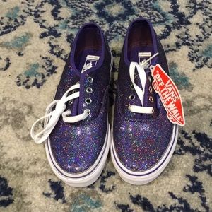 NWT Girls size 2 purple glitter Vans